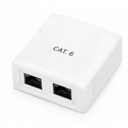 Roseta de superficie phasak cat 6 utp caja 2 puertos hembra rj45