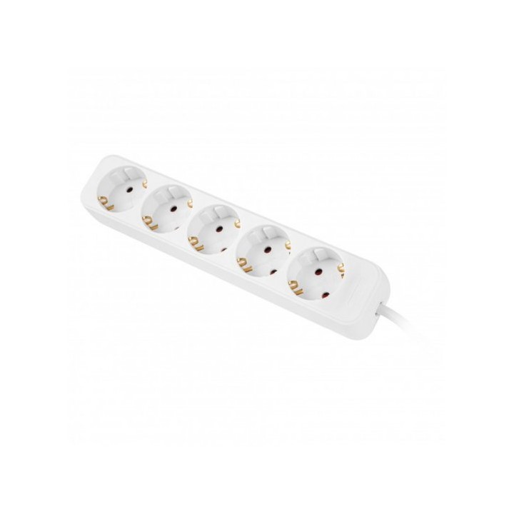 Regleta lanberg 5 tomas schuko blanca