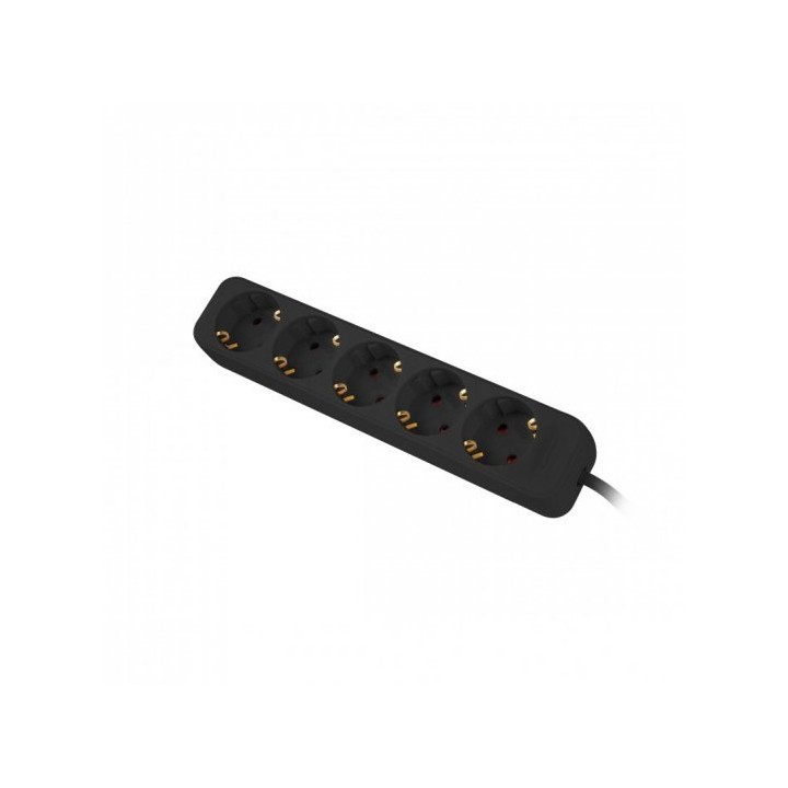 Regleta lanberg 5 tomas schuko negra