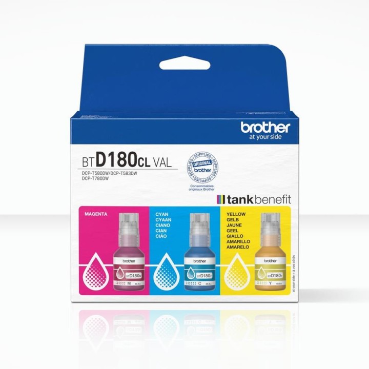 Multipack botella tinta brother btd180clval rgb