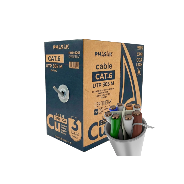 Bobina cable red phasak utp cat.6