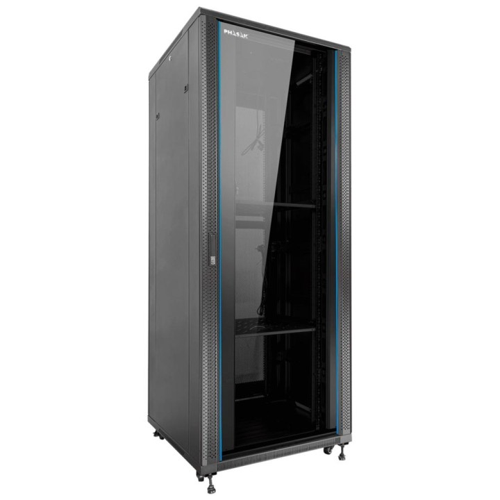 Armario rack de suelo 19 pulgadas phasak pro 37u negro 800x1000 montado pho 8137
