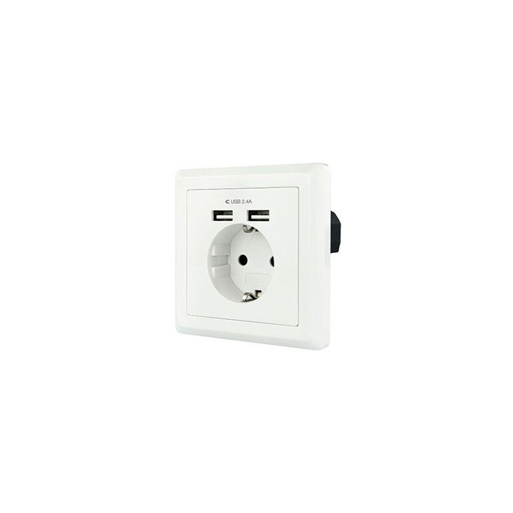Enchufe nanocable tooq schuko 2 tomas