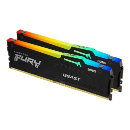 Memoria ram ddr5 64gb 2x32gb kingston - 6000mt - s - fury beast rgb - cl30 - negro