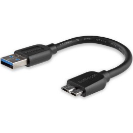 Cable usb tipo a a micro usb tipo b startech 0.15m - macho - macho - negro