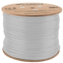 Bobina cat.6a lanberg ftp 305m rj45 solid cobre lszh cpr fluke teste awg24 gris