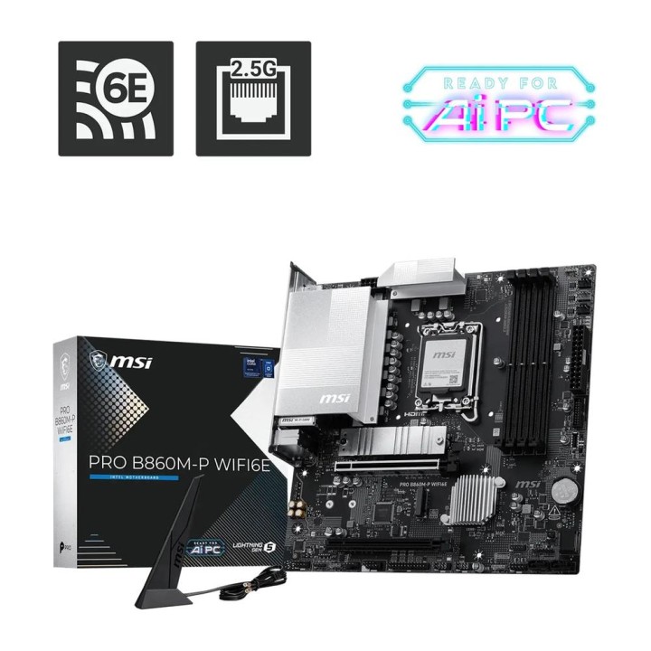 Placa base msi pro b860m - p wifi6e lga 1851 matx - 4x ddr5