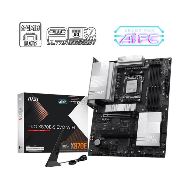 Placa base msi pro x870e - s evo wifi am5 atx - 4x ddr5